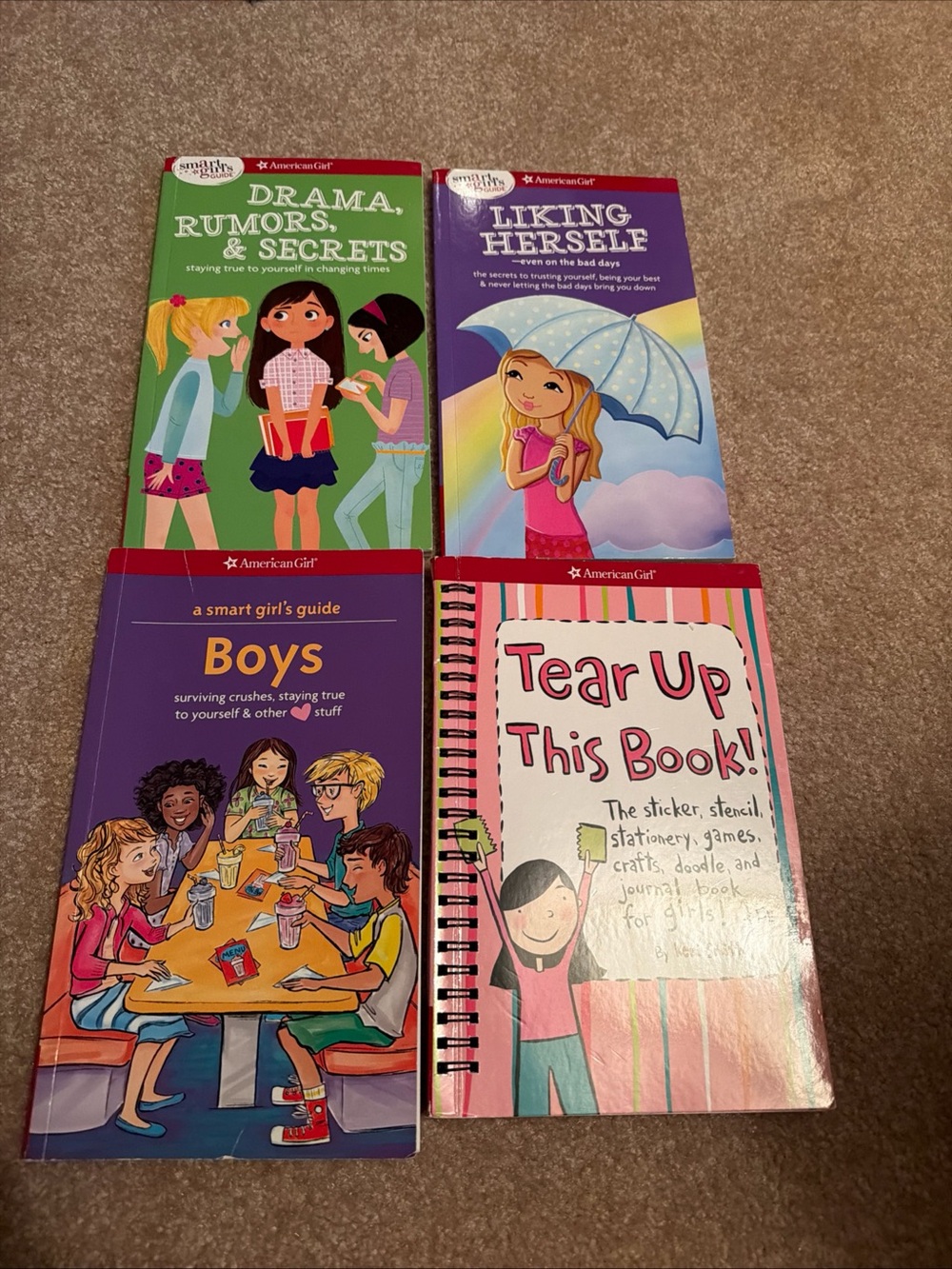 Lot of 4 American Girl Paperback Books Treat Up Book & 3 Smart Girls Guide